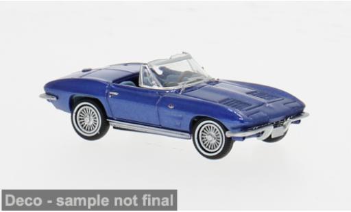 Diecast model cars Chevrolet Corvette Convertible C2 metallise blue 1962 1/87 Brekina