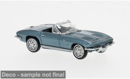 Diecast model cars Chevrolet Corvette Convertible C2 metallise green 1962 1/87 Brekina