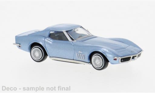 Diecast model cars Chevrolet Corvette Coupe C3 blue 1967 1/87 Brekina