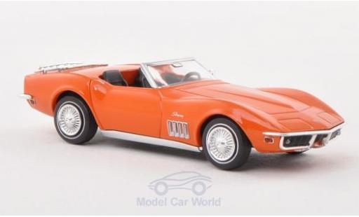 Diecast model cars Chevrolet Corvette Convertible C3 with Gep&Atilde;&curren;cktr&Atilde;&curren;ger orange 1/87 Brekina