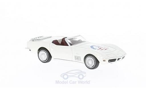 Diecast model cars Chevrolet Corvette Convertible C3 white/Dekor Peace 1/87 Brekina