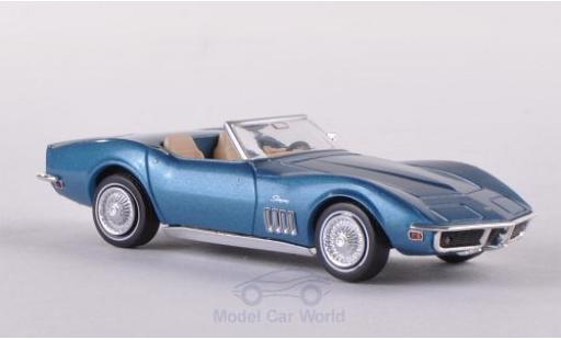 Diecast model cars Chevrolet Corvette Convertible (C3) metallic blue 1/87 Brekina
