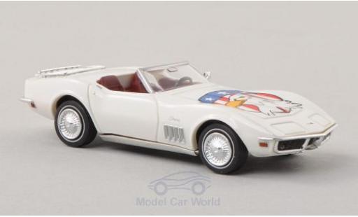 Diecast model cars Chevrolet Corvette Convertible C3 white/Dekor American Eagle 1/87 Brekina