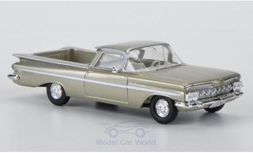 Diecast model cars Chevrolet El Camino SS metallic beige/white 1/87 Brekina