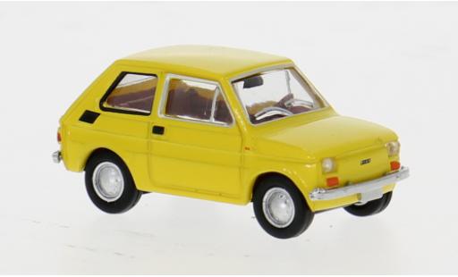 Diecast model cars Fiat 126 Berlina Drummer yellow 1972 1/87 Brekina