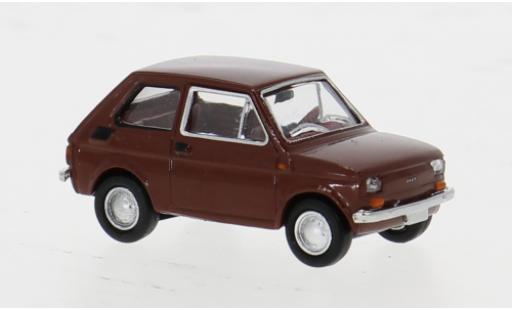 Diecast model cars Fiat 126 Berlina Drummer brown 1972 1/87 Brekina