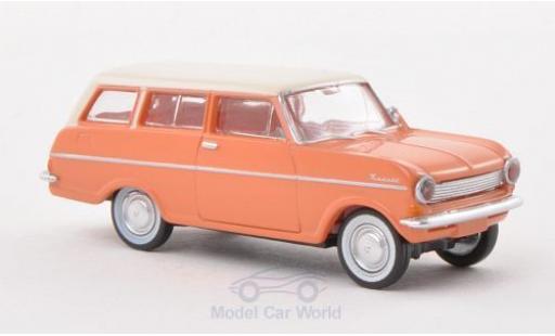 Diecast model cars Opel Kadett A E A Caravan red/white 1/87 Brekina