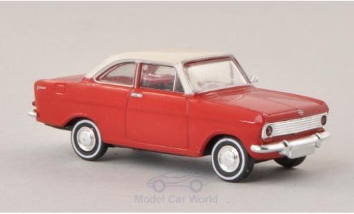Diecast model cars Opel Kadett A Coupe A red/white 1/87 Brekina