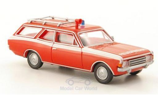 Diecast model cars Opel Rekord C Caravan Fire brigade 1/87 Brekina