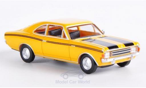 Diecast model cars Opel Rekord C Coupe yellow/black 1/87 Brekina