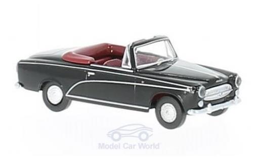 Diecast model cars Peugeot 403 Cabriolet Convertible de Luxe black 1/87 Brekina