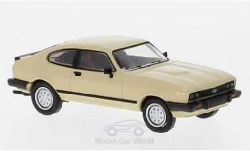 Diecast model cars Ford Capri MK3 MKIII beige 1981 1/87 Brekina