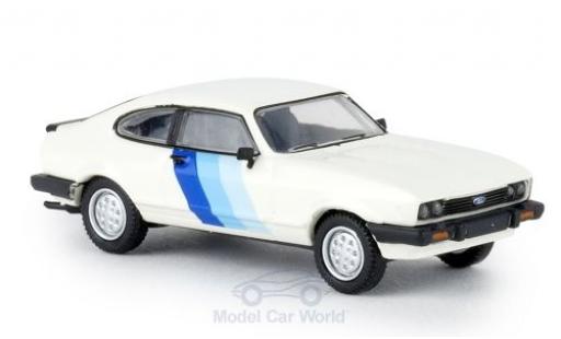 Diecast model cars Ford Capri MK3 MKIII RS white/Dekor 1981 1/87 Brekina