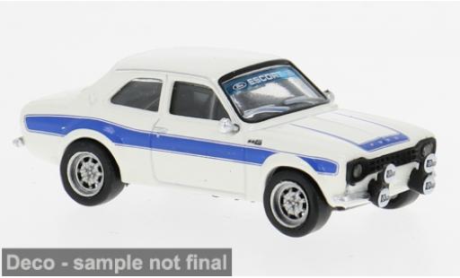 Diecast model cars Ford Escort RS 1800 MKI white/blue 1969 1/87 Brekina
