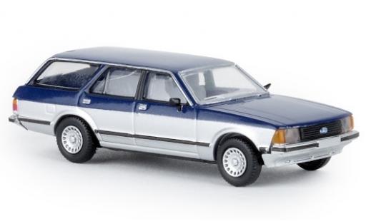 Diecast model cars Ford Granada Turnier II blue/grey Sapphire 1977 1/87 Brekina