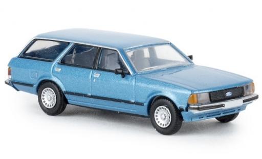Diecast model cars Ford Granada Turnier II metallic blue 1977 TD 1/87 Brekina