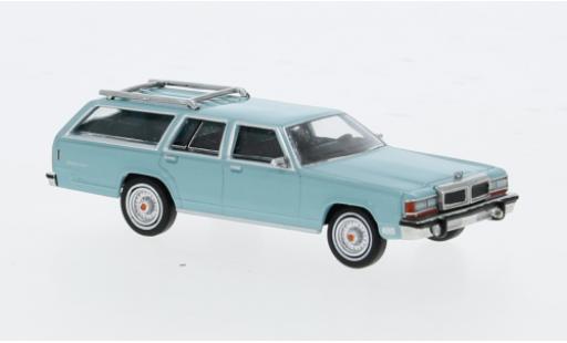 Diecast model cars Ford LTD Station Wagon blue 1979 1/87 Brekina
