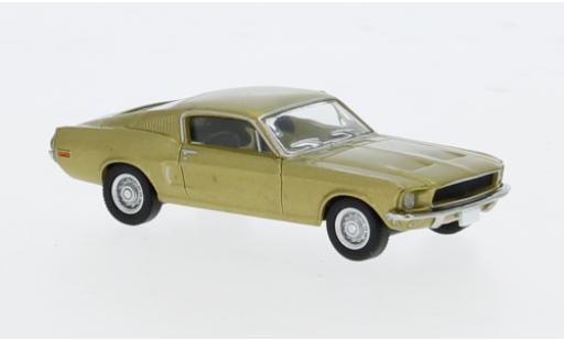 Diecast model cars Ford Mustang Shelby GT350 GT 350 Fastback gold 1968 1/87 Brekina
