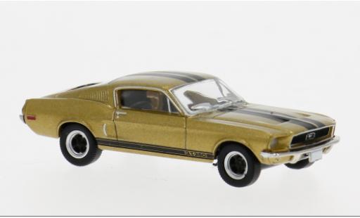 Diecast model cars Ford Mustang Shelby GT350 GT 350 Fastback gold/black 1968 1/87 Brekina