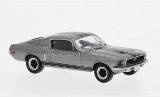 Diecast model cars Ford Mustang Shelby GT350 GT 350 Fastback metallise grey/black 1968 1/87 Brekina