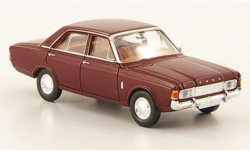Diecast model cars Ford Taunus 17M P7 (P7b) red 1969 1/87 Brekina