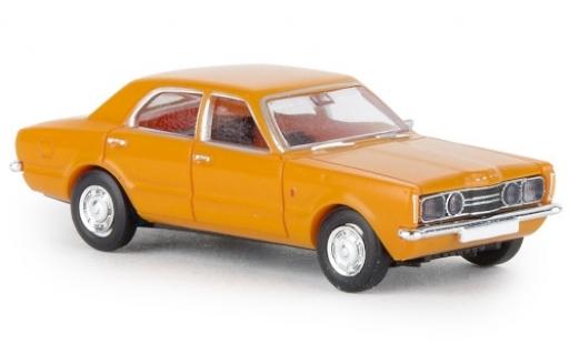 Diecast model cars Ford Taunus TC1 GT yellow 1972 1/87 Brekina