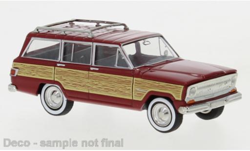 Diecast model cars Jeep Wagoneer Woody B red 1968 1/87 Brekina