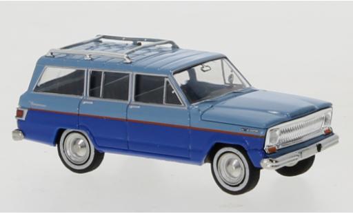Diecast model cars Jeep Wagoneer B blue/blue 1968 1/87 Brekina