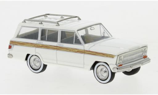 Diecast model cars Jeep Wagoneer Woody B white 1968 Wooden Stripe 1/87 Brekina