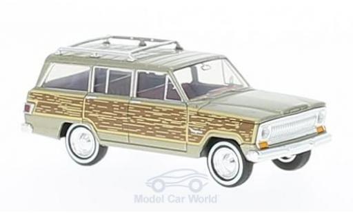 Diecast model cars Jeep Wagoneer Woody metallic beige/Holzoptik 1/87 Brekina