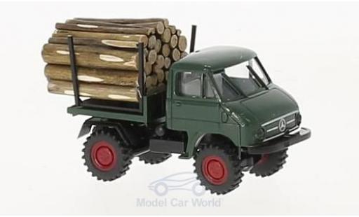 Diecast model cars Mercedes Unimog 406-425 411 with Holzladung 1/87 Brekina