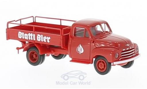 Diecast model cars Opel Blitz Base Blattl Bier (A) Bierflatbed 1/87 Brekina