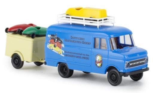 Diecast model cars Opel Blitz Type B van Deutsches Seifenkisten Derby 1960 with Anh. and Seifenkisten 1/87 Brekina