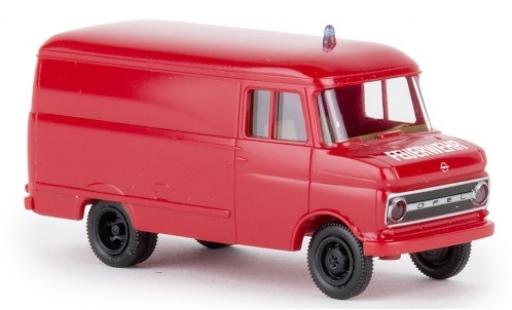 Diecast model cars Opel Blitz Type B van Fire brigade 1966 1/87 Brekina