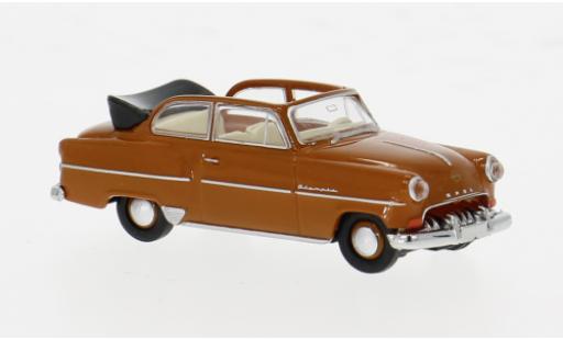 Diecast model cars Opel Olympia Rekord Convertible brown 1954 1/87 Brekina