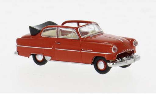 Diecast model cars Opel Olympia Rekord Convertible red 1954 1/87 Brekina