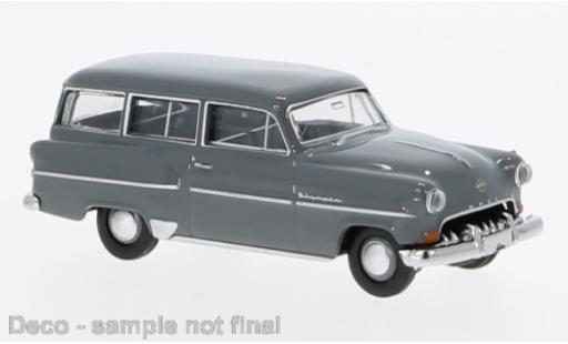Diecast model cars Opel Olympia Rekord Caravan grey 1954 1/87 Brekina