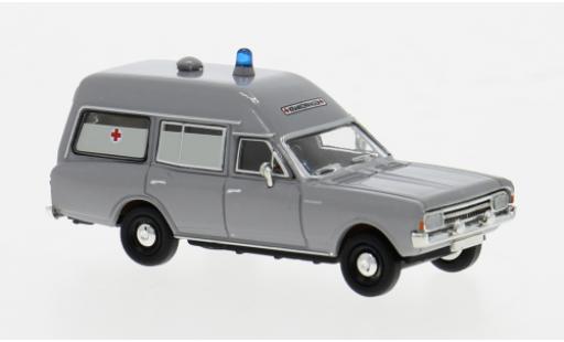 Diecast model cars Opel Rekord C KTW grey DRK 1968 1/87 Brekina