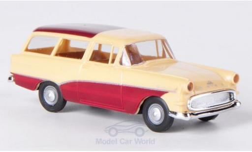 Diecast model cars Opel Rekord P1 Caravan beige/red 1/87 Brekina