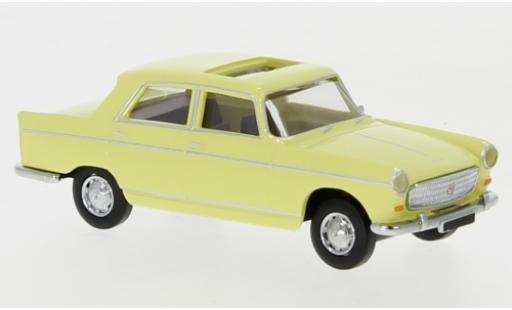 Diecast model cars Peugeot 404 Berline yellow 1961 toit ouvrant ouvert 1/87 Brekina