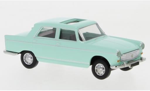 Diecast model cars Peugeot 404 Berline green 1961 toit ouvrant ouvert 1/87 Brekina