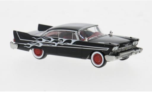 Diecast model cars Plymouth Fury Base black Flames 1958 1/87 Brekina