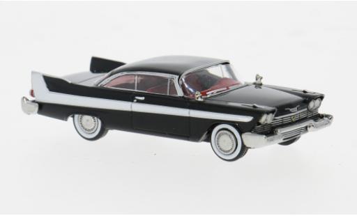 Diecast model cars Plymouth Fury Base black/white 1958 1/87 Brekina