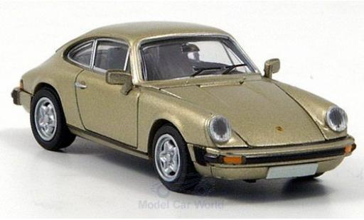 Diecast model cars Porsche 911 Base Coupe metallic beige 1/87 Brekina