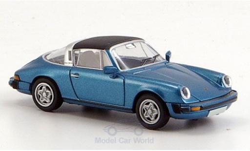 Diecast model cars Porsche 911 Targa (G-Modell) metallic blue roof abnehmbar 1/87 Brekina