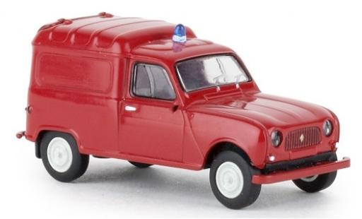 Diecast model cars Renault 4 Fourgonnette R Fourgonnette Fire brigade 1961 1/87 Brekina