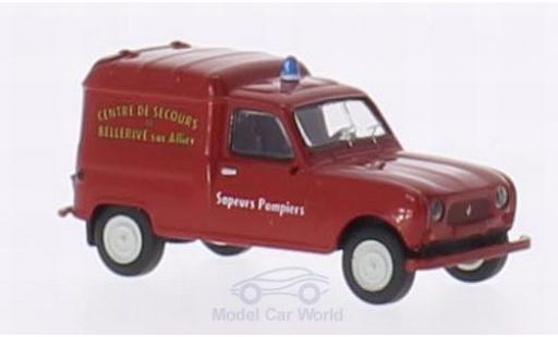 Diecast model cars Renault 4 Fourgonnette R Fourgonnette Sapeurs Fire brigade Bellrive 1/87 Brekina