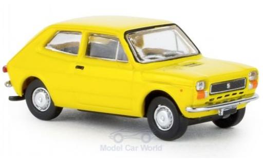 Diecast model cars Fiat 127 Berlina yellow 1971 1/87 Brekina