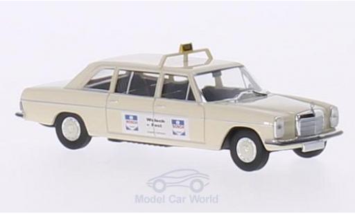 Diecast model cars Mercedes 220 Base D Lang (V115) beige Taxi (D) / Wulsch 1/87 Brekina
