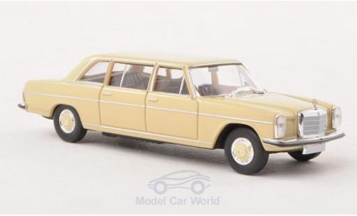 Diecast model cars Mercedes 220 Base D lang (W115) beige Strich-Acht 1/87 Brekina
